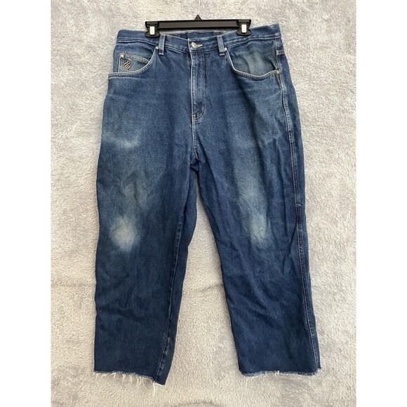 Rocawear Other - Vtg Rocawear Jeans Blue Baggy Wide Leg Skater Y2K Distressed